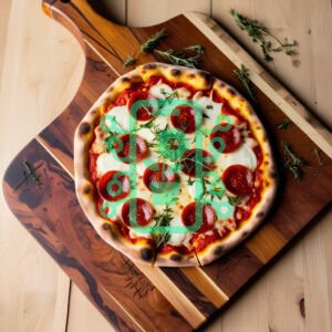 Classic Pepperoni Pizza on a Wooden Serving Board