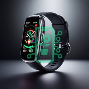 Smartwatch Displaying Health and Fitness Data