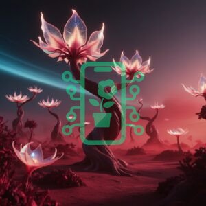 Alien Blooms: Glowing Flowers on a Distant Planet