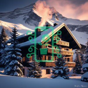 Cozy Alpine Chalet in a Snowy Mountain Landscape