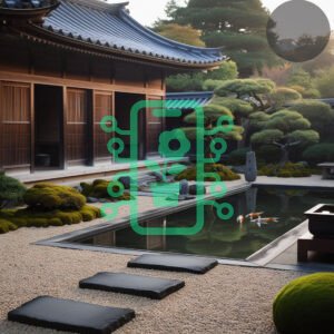 Tranquil Japanese Zen Garden with Koi Pond