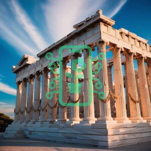 Ancient Greek Temple Under a Clear Blue Sky