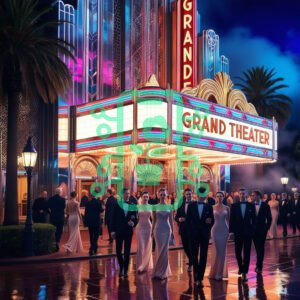 Elegant Evening at the Grand Theater Entrance